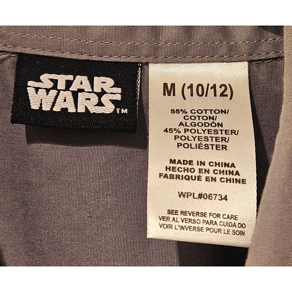 Gray Dress Shirt Boys Medium 10-12 Star Wars Button Down Shirt - Picture 3 of 3